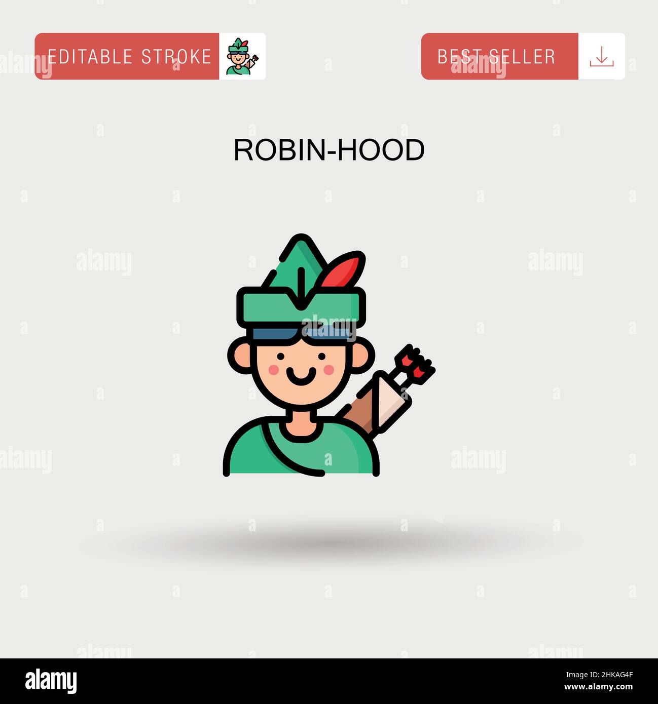 Robin-hood Simple vector icon. Stock Vector