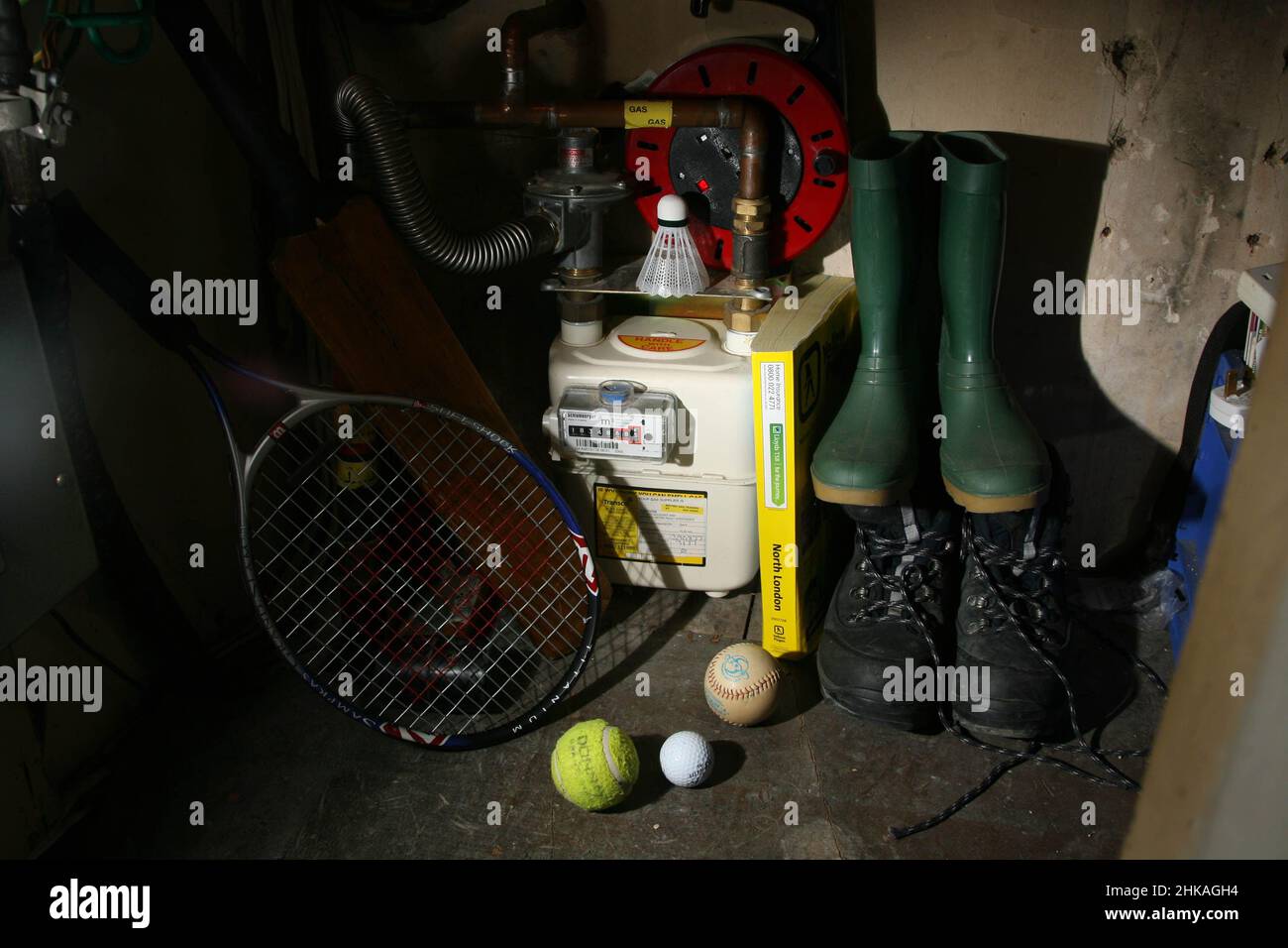 pic shows Gas meter in cupboard under the stairs as Dual Fuel