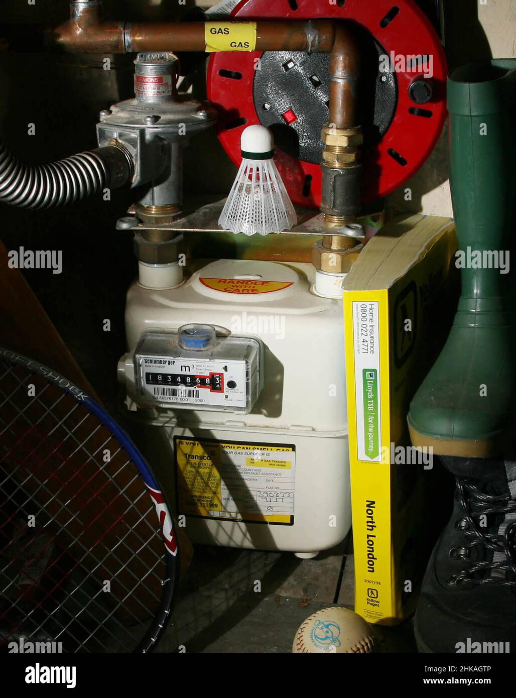 pic shows Gas meter in cupboard under the stairs as Dual Fuel
