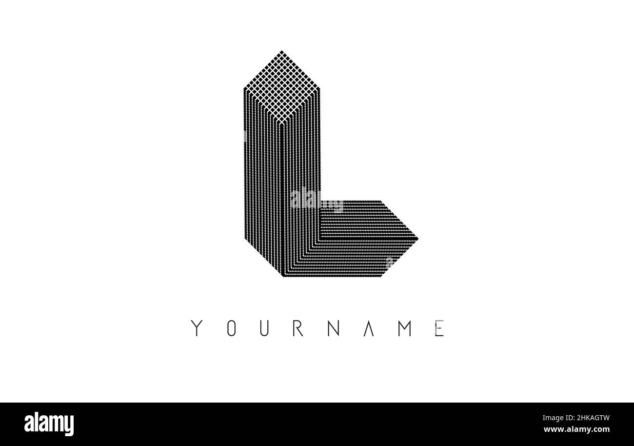 Letter L Logo with geometric 3d shape. Vector illustration with luxury ...