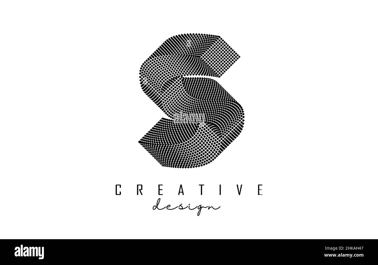 Letter S Logo with geometric 3d shape. Vector illustration with luxury ...