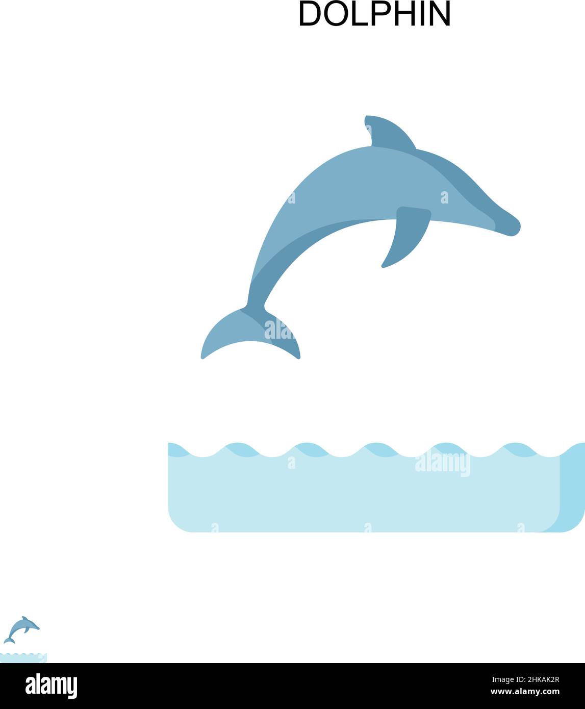 Dolphin Simple vector icon. Illustration symbol design template for web mobile UI element. Stock Vector