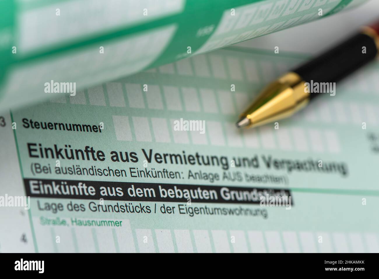 Steuererklärung für Finanzamt mit Formular Stock Photo