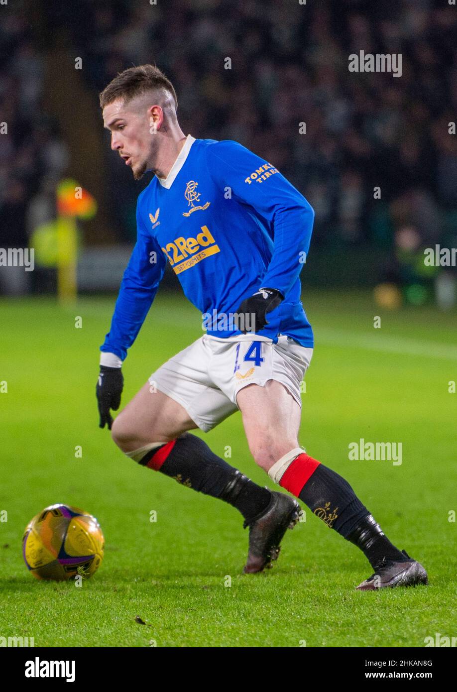 Glasgow, Scotland, 2nd February 2022. Ryan Kent of Rangers during the ...