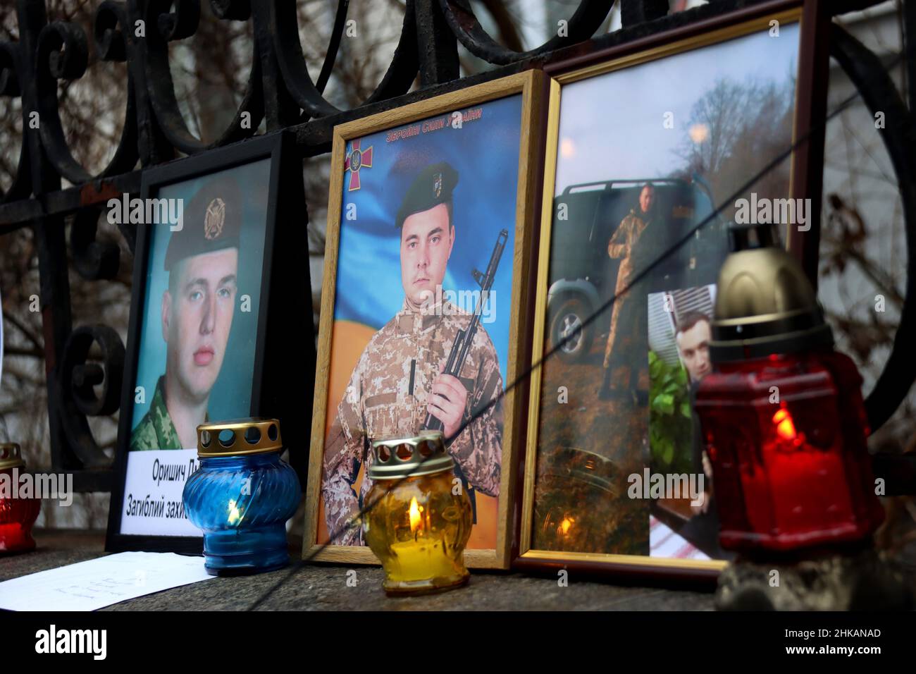 KYIV, UKRAINE FEBRUARY 3, 2022 Vigil lanterns are pictured before