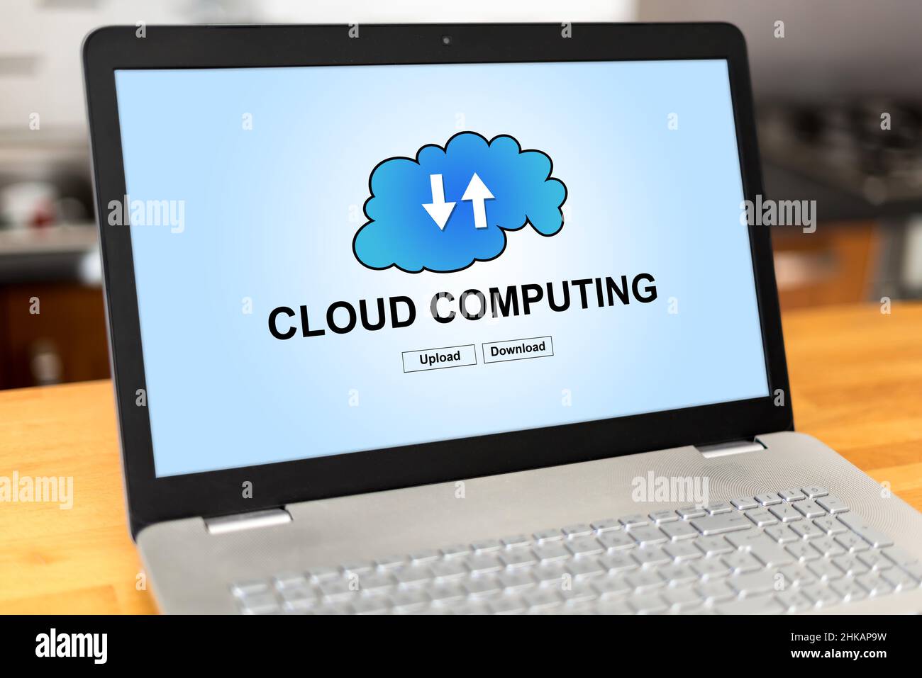 Laptop screen with cloud computing concept Stock Photo - Alamy