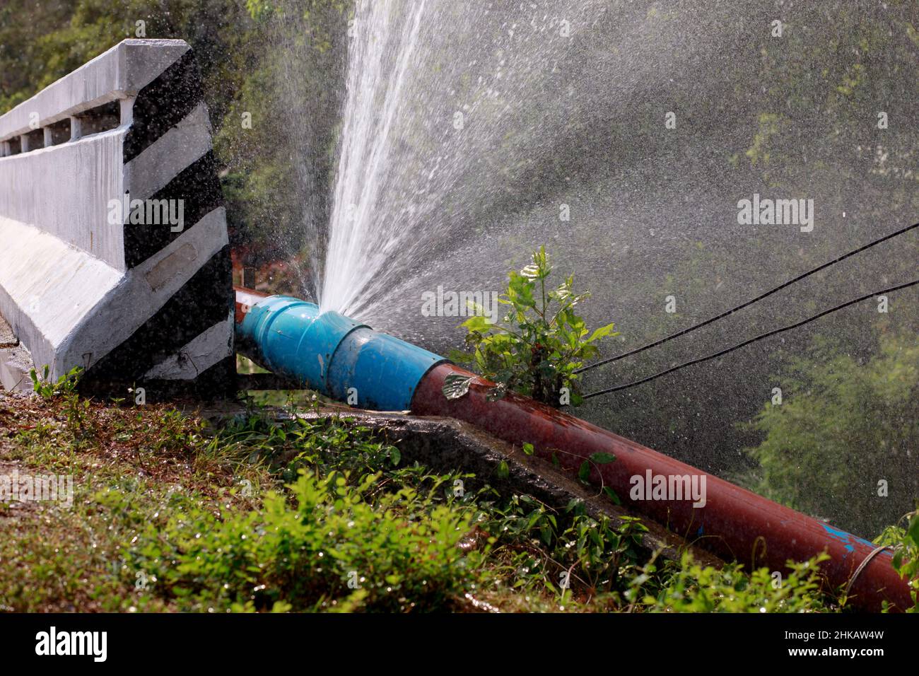 city water pipe broken after earthquake Stock Photo Alamy