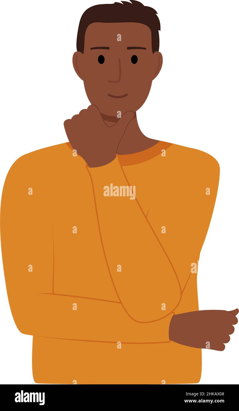 Handsome dark skinned man on white background, vector illustration Stock Vector