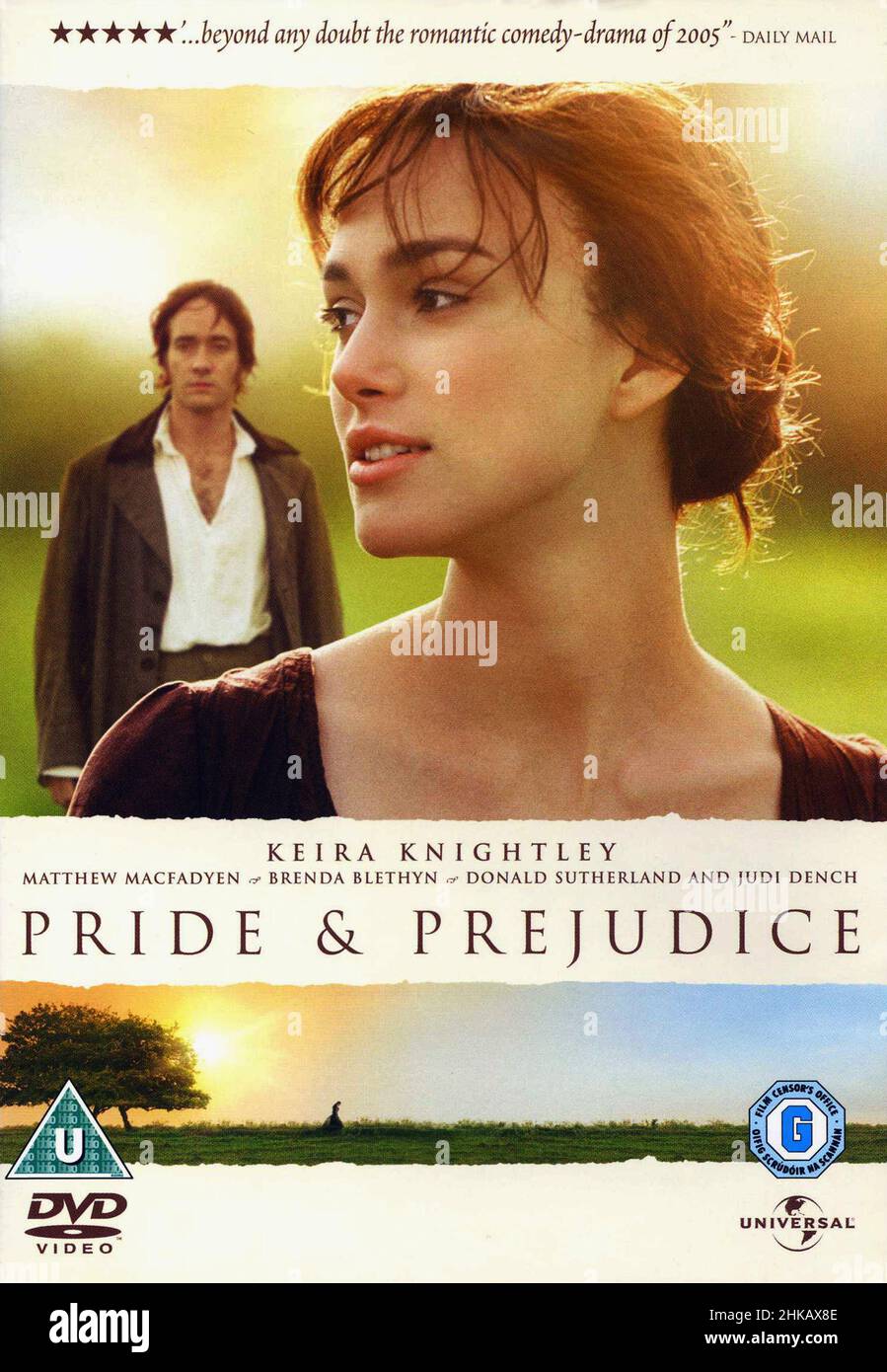 DVD Cover. 'Pride and Prejudice by Jane Austen. Stock Photo