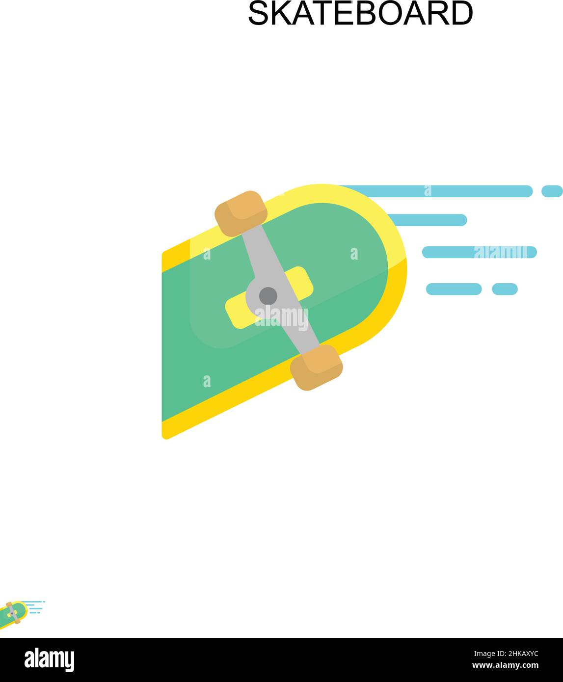 Skateboard Simple vector icon. Illustration symbol design template for web mobile UI element. Stock Vector