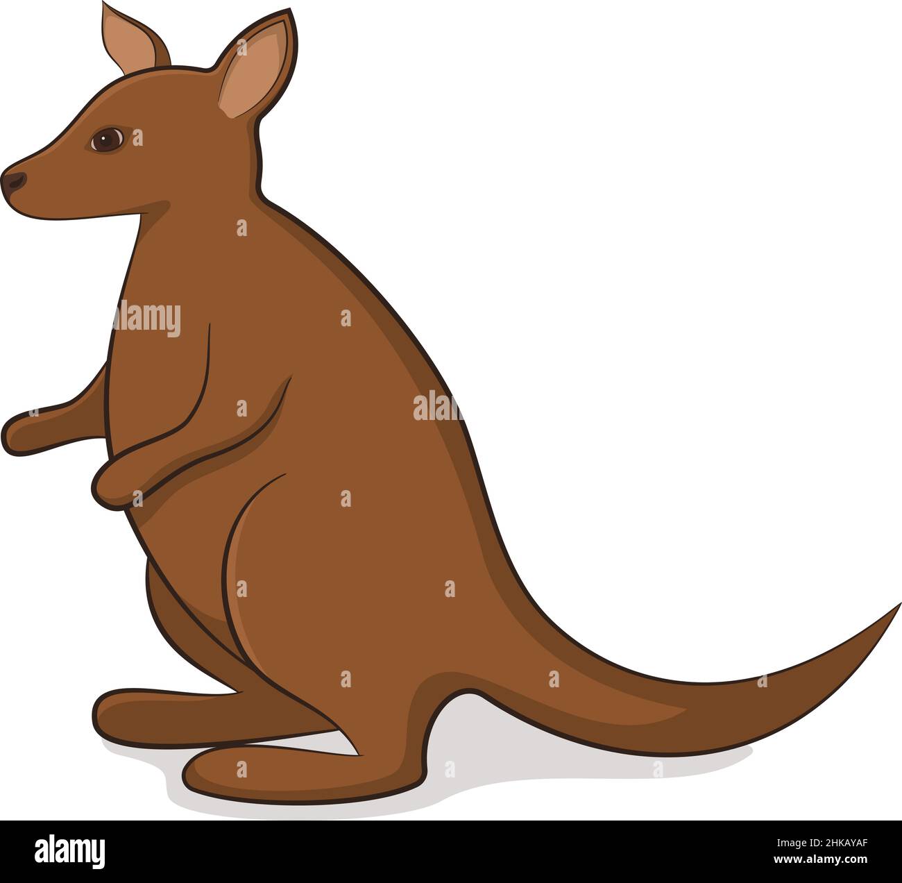 Cartoon Australian Kangaroo Isolated on White Background. Vector Stock ...