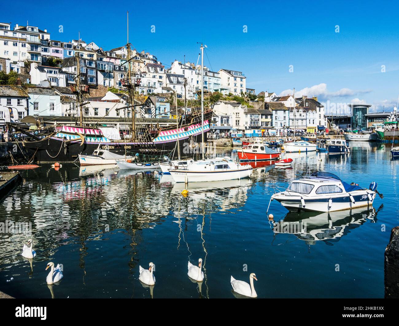 A sunny day at Brixham in south Devon, with the famous Rockfish seafood