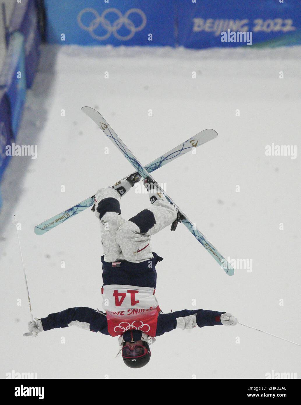 Zhangjiakou, China. 03rd Feb, 2022. Jaelin Kauf of the United States competes in a qualification round in the Women's Moguls Freestyle Skiing competition at Genting Snow Park at the 2022 Winter Olympics in Zhangjiakou, China on Thursday, February 3, 2022. Photo by Bob Strong/UPI Credit: UPI/Alamy Live News Stock Photo