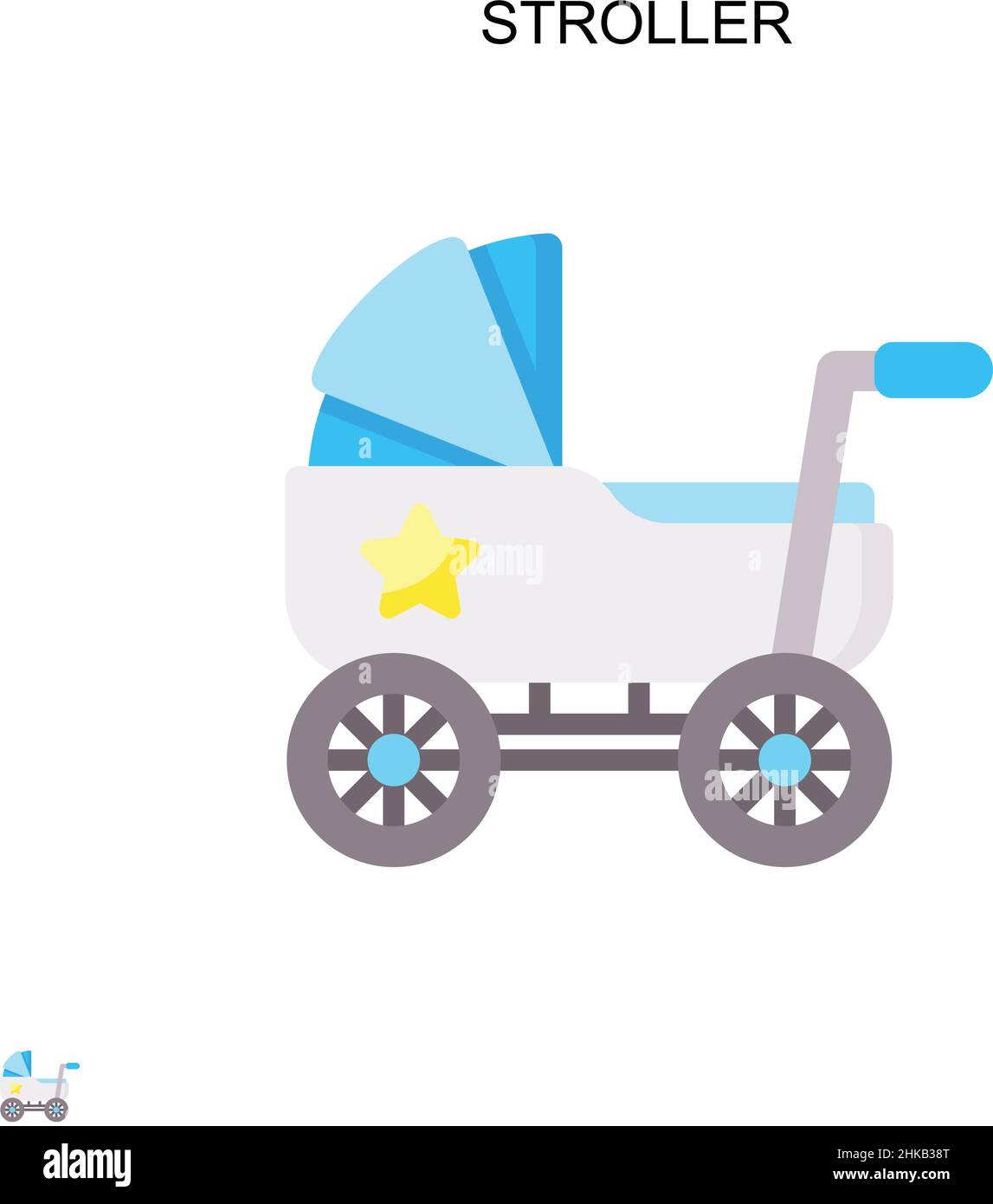Stroller Simple vector icon. Illustration symbol design template for ...