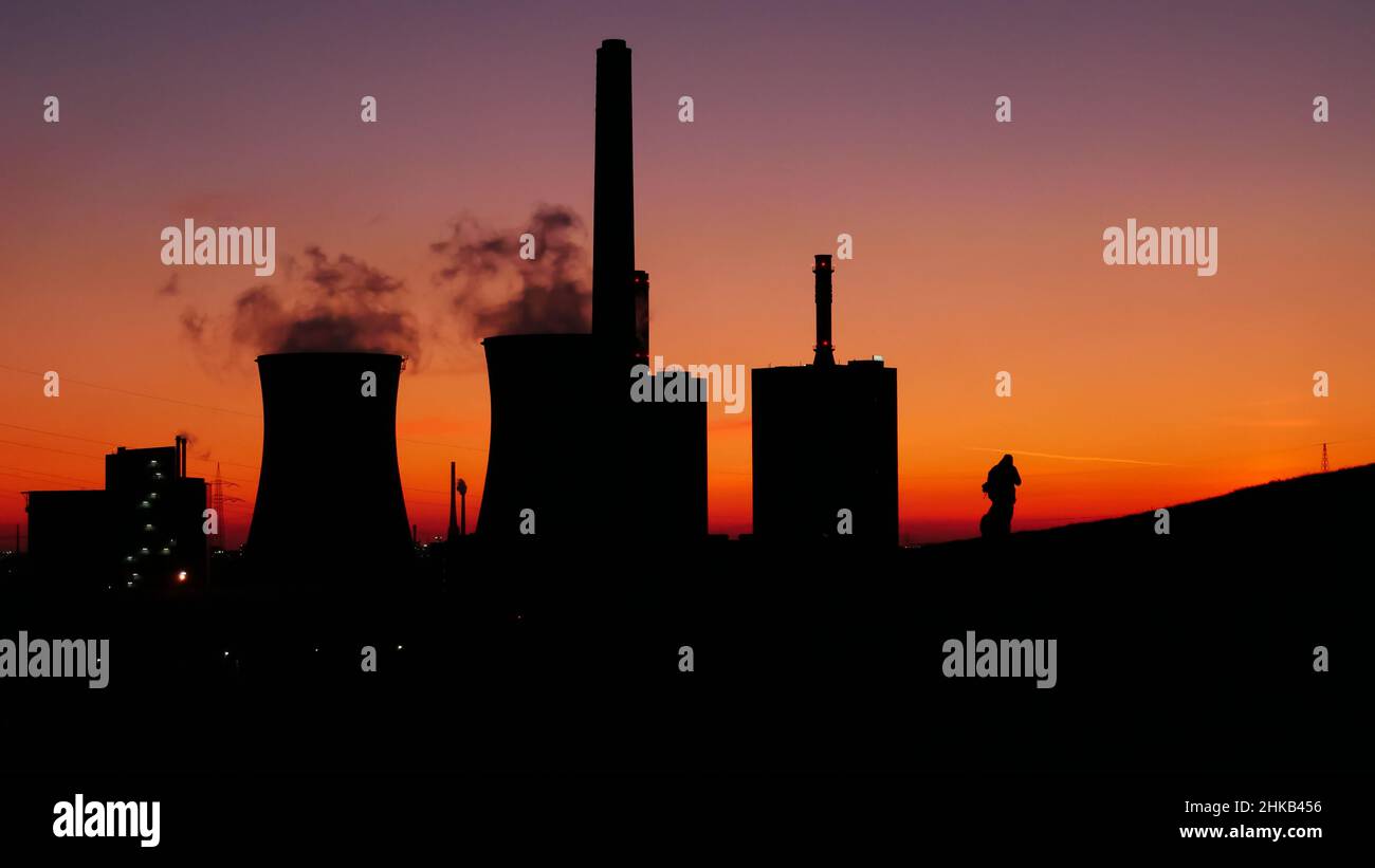 industrial plant power station at sunset Stock Photo - Alamy