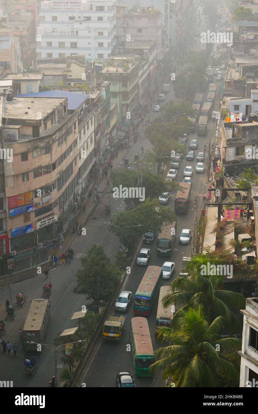 dhaka bangladesh 24th may 2021 .people and traffic moving in crowded  Stock Photo