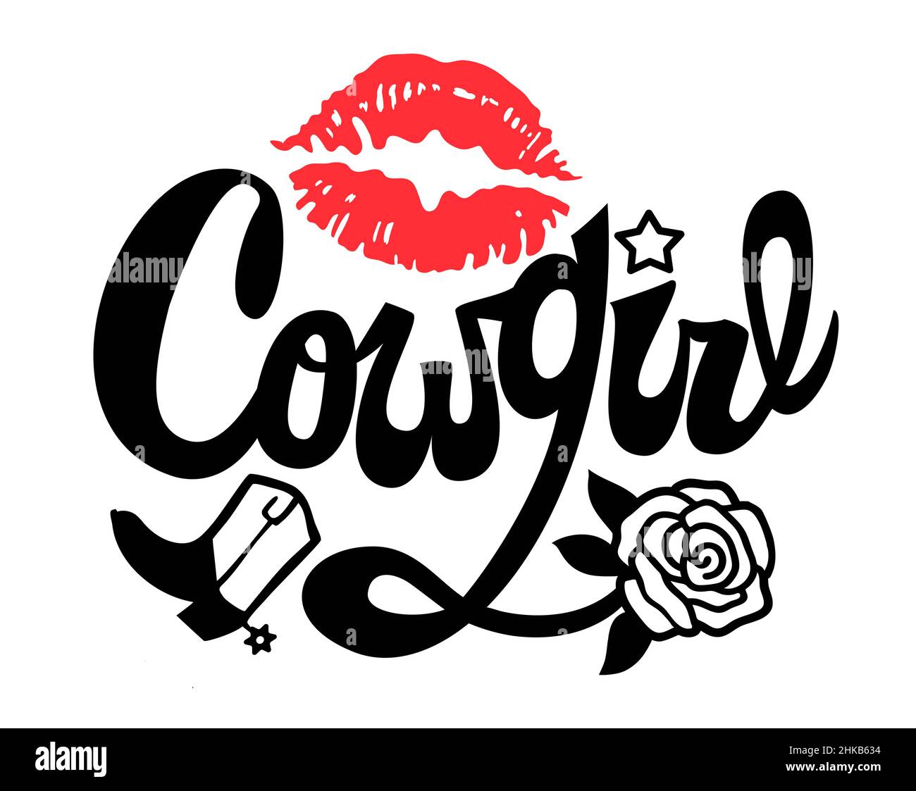 Country Girls Lettering Country Girl Handwritten Lettering. Cowgirl Printable vector ...