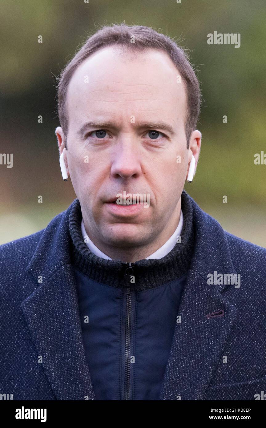London, UK. 03rd Feb, 2022. Conservative MP MATT HANCOCK seen in Westminster. PM Boris Johnson has been accused of a series of breaches of lockdown rules, with some MPs calling for his resignation. Photo credit: Ben Cawthra/Sipa USA **NO UK SALES** Credit: Sipa USA/Alamy Live News Stock Photo