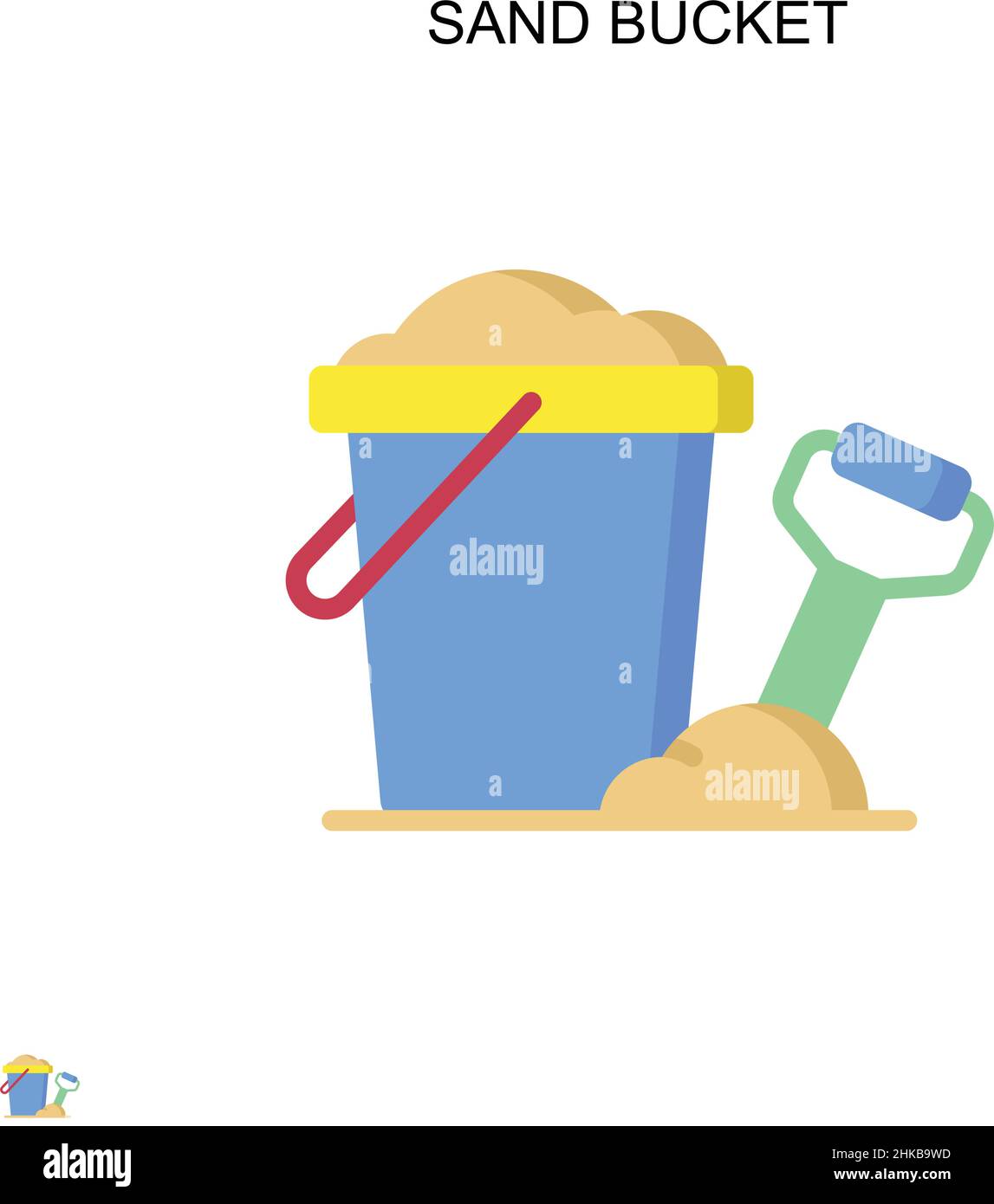 Sand bucket Simple vector icon. Illustration symbol design template for