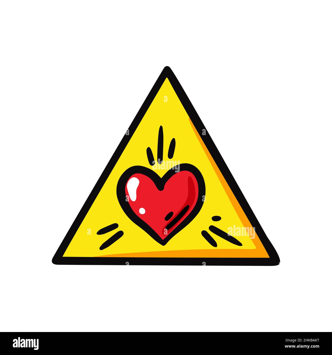 Pyramid with a heart. Vector illustration Stock Vector