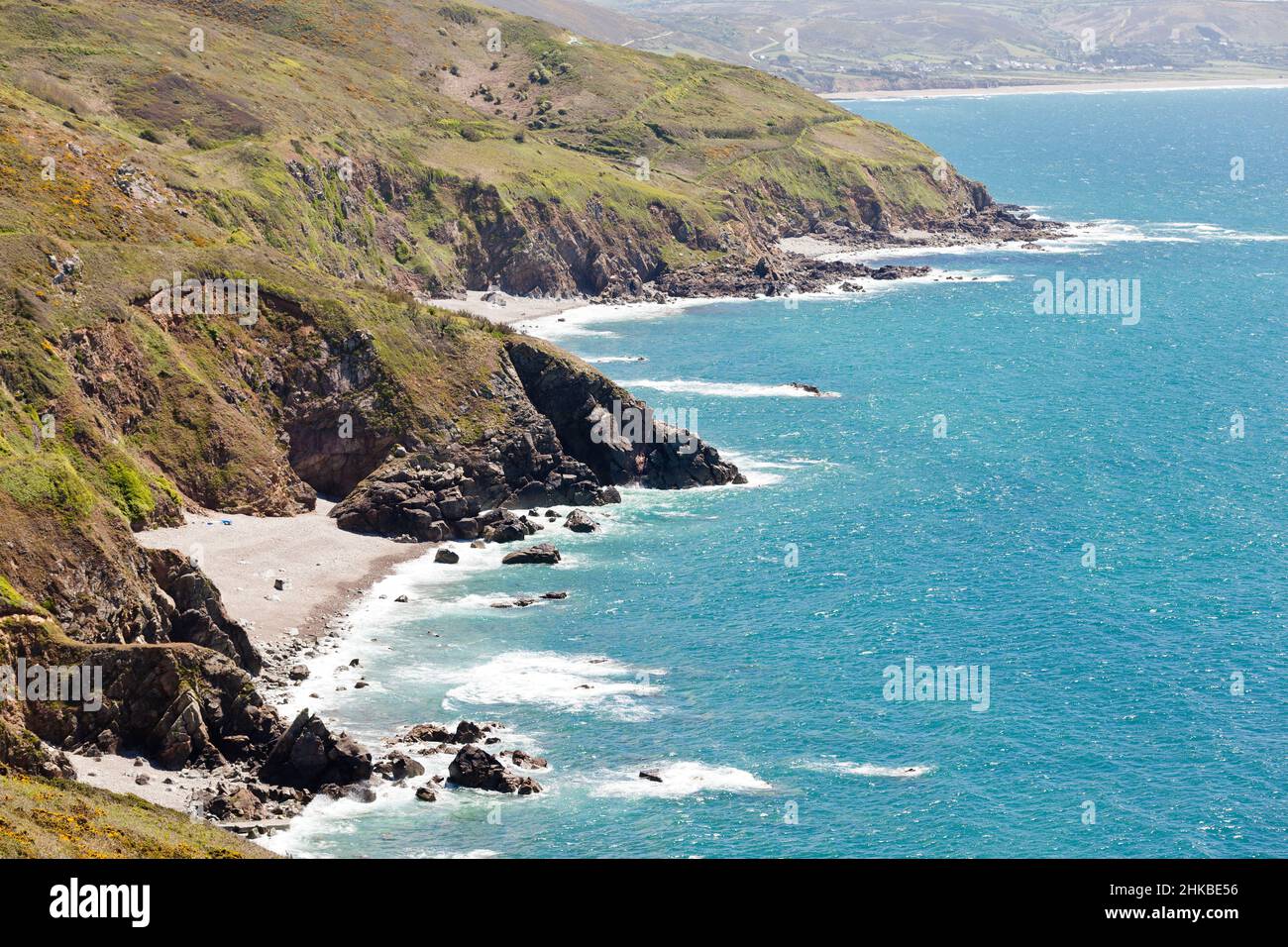 Coastline, Seascape - Cliffs Nez de Jobourg, Cotentin, Manche, Normandy, France, Europe Stock Photo