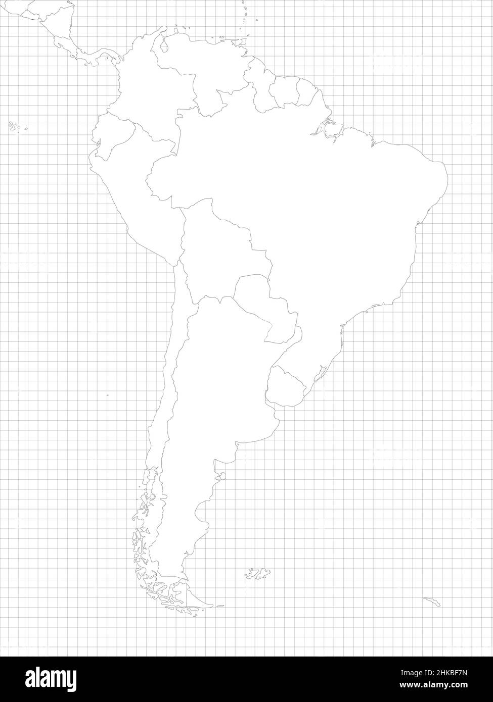 South America simple outline blank map Stock Vector Image & Art Alamy