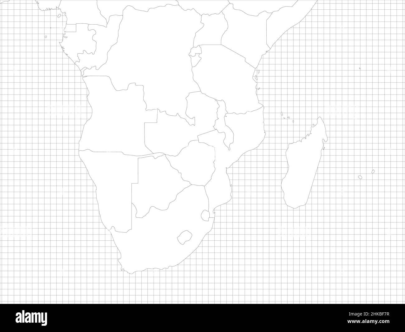 Southern Africa simple outline blank map Stock Vector Image & Art - Alamy