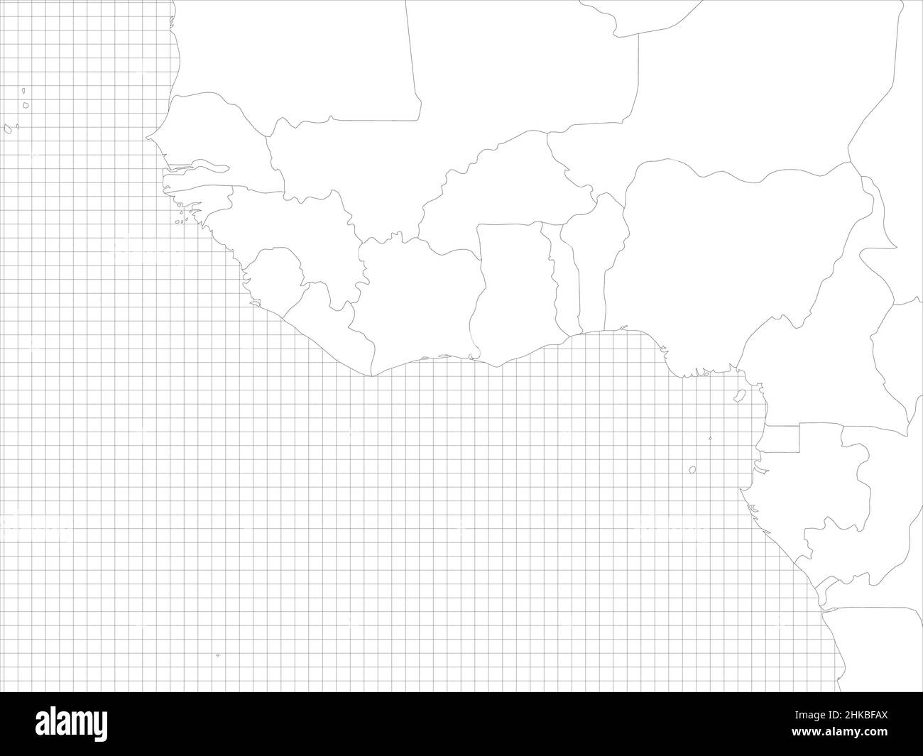 Western Africa simple outline blank map Stock Vector Image & Art Alamy
