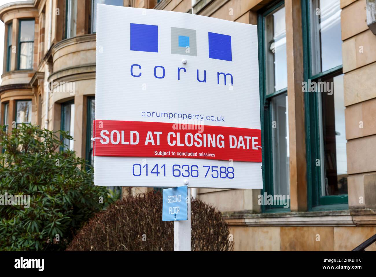 House sold sign, Scotland, UK, Europe Stock Photo