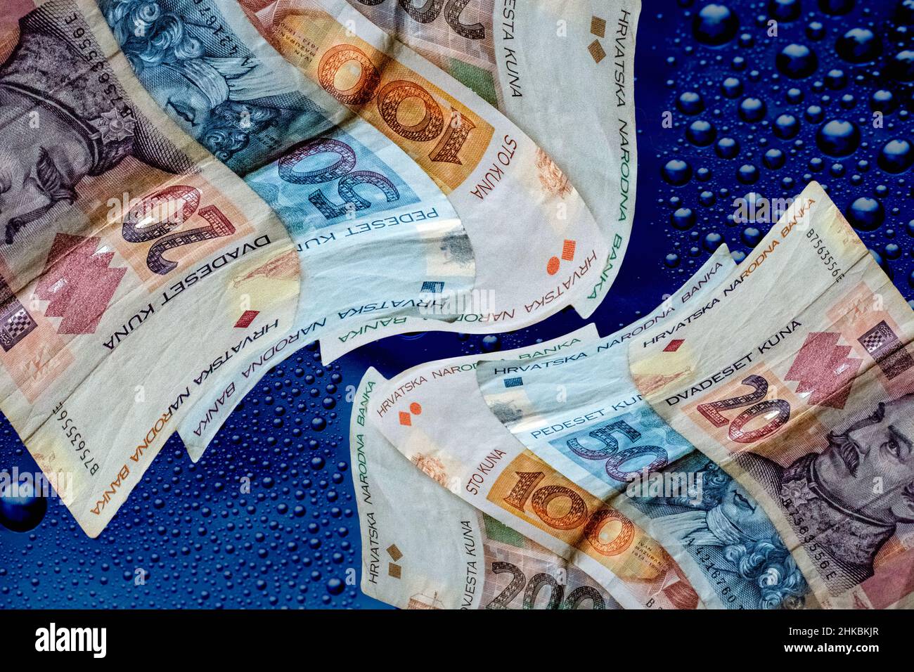 Currency : Croatian Banknotes Stock Photo