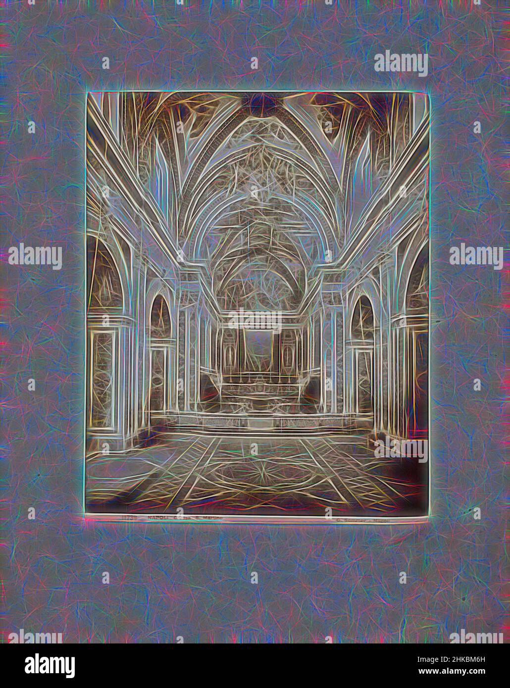 Inspired by Interior of the Carthusian Monastery of St. Martin in Naples, Italy, Chiesa S. Martino, Napoli, Giorgio Sommer, Naples, 1857 - 1914, paper, albumen print, height 413 mm × width 318 mm, Reimagined by Artotop. Classic art reinvented with a modern twist. Design of warm cheerful glowing of brightness and light ray radiance. Photography inspired by surrealism and futurism, embracing dynamic energy of modern technology, movement, speed and revolutionize culture Stock Photo