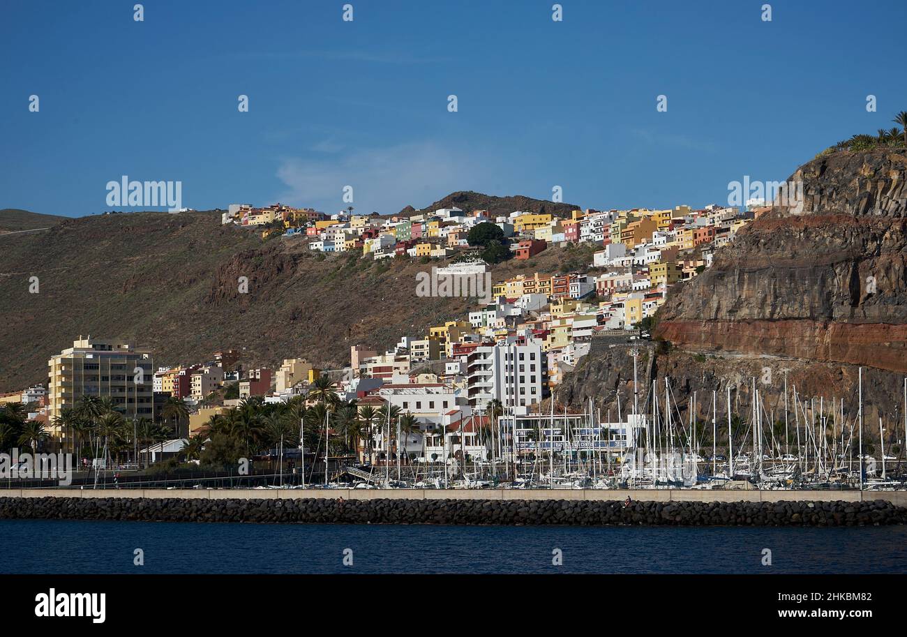San Sebastian, Hafenstadt auf La Gomera, Kanarische Inseln, Spanien Stock Photo
