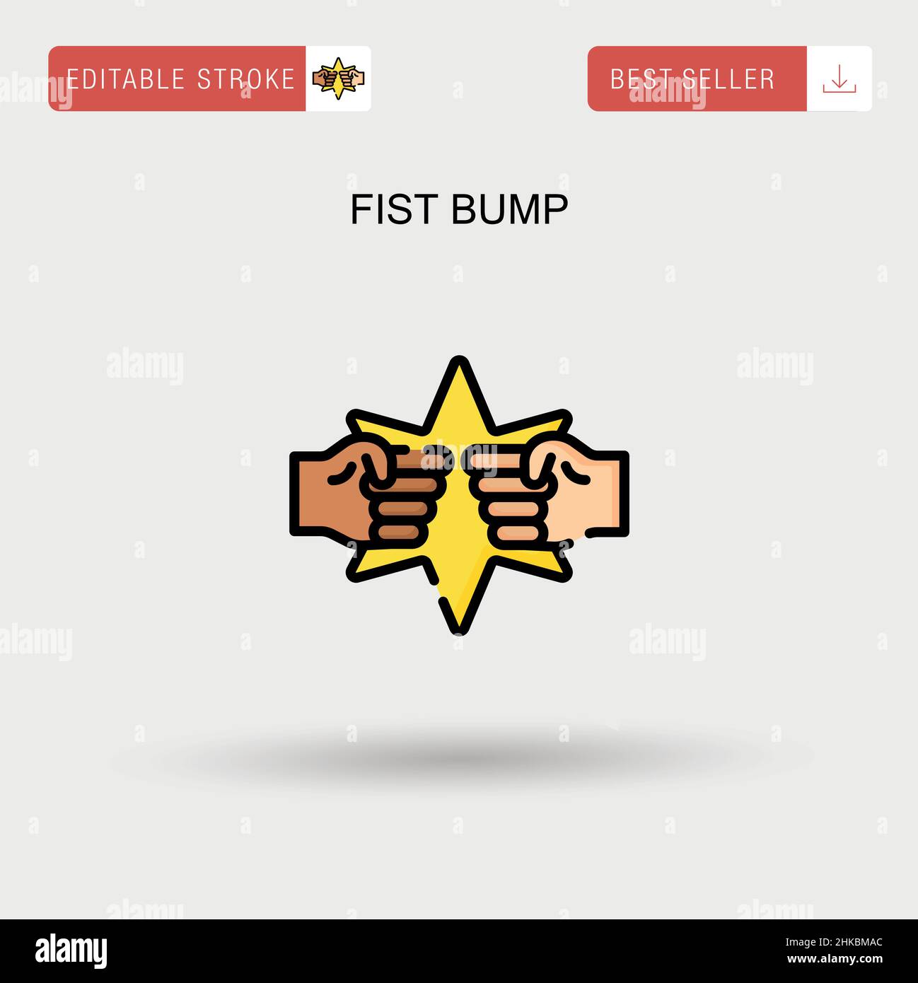 Fist bump Simple vector icon. Stock Vector