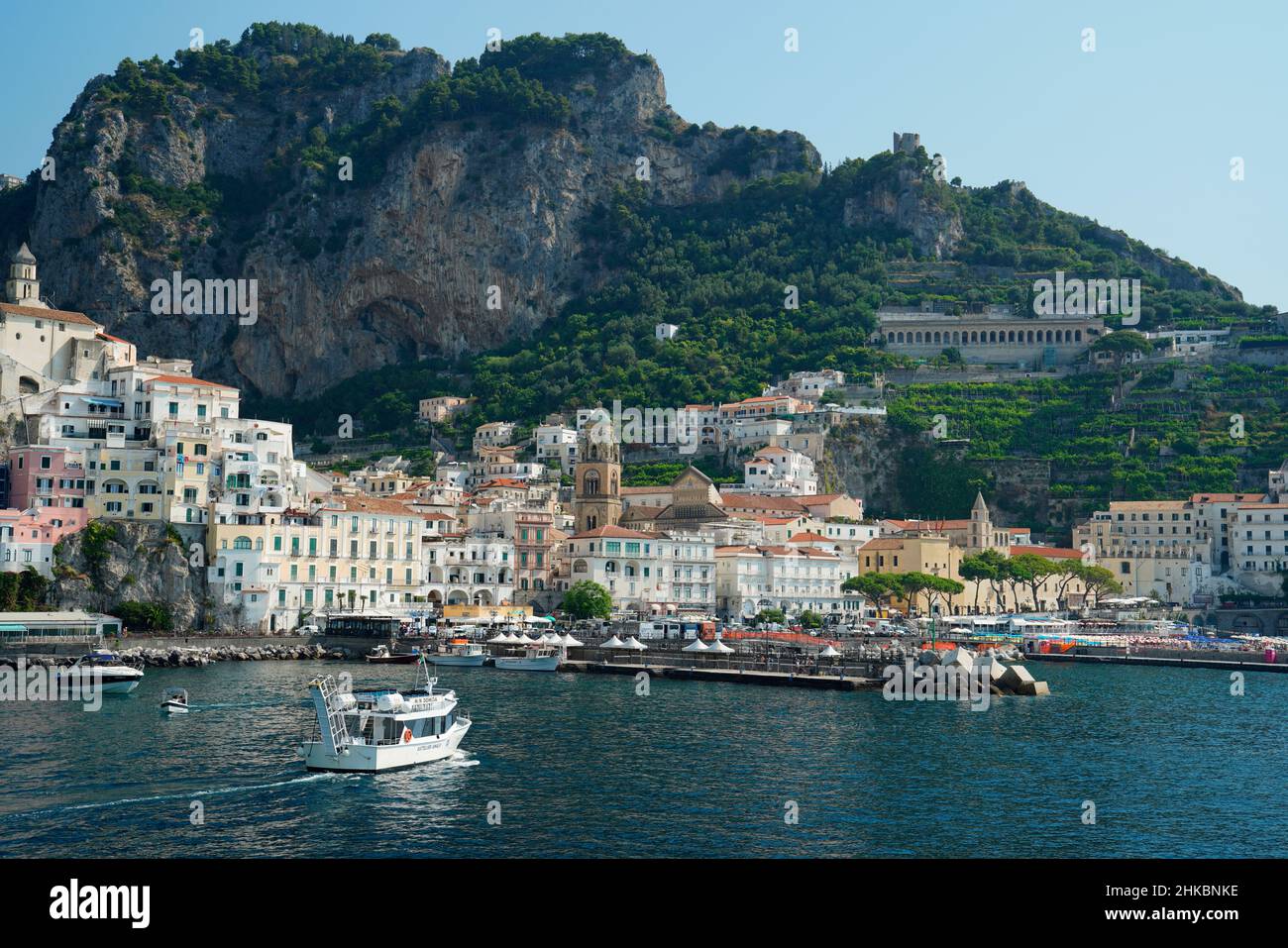 City view from the sea,Amalfi,Campania,Italy,Europe Stock Photo
