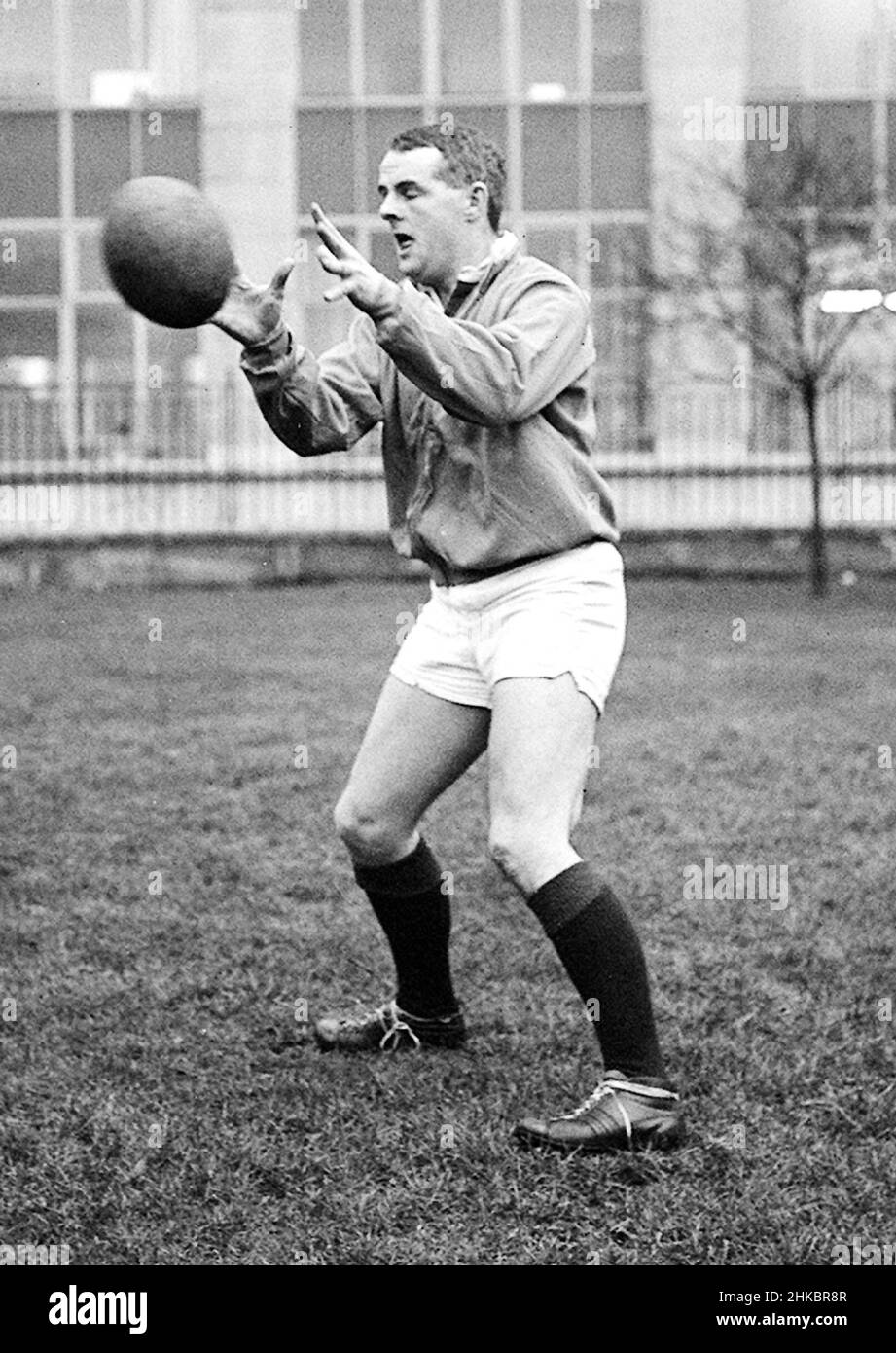 File photo dated 30-03-1968 of Tom Kiernan, Ireland's rugby captain,  practicing. Former Ireland and British and Irish Lions captain Tom Kiernan  has died at the age of 83, the Irish Rugby Football