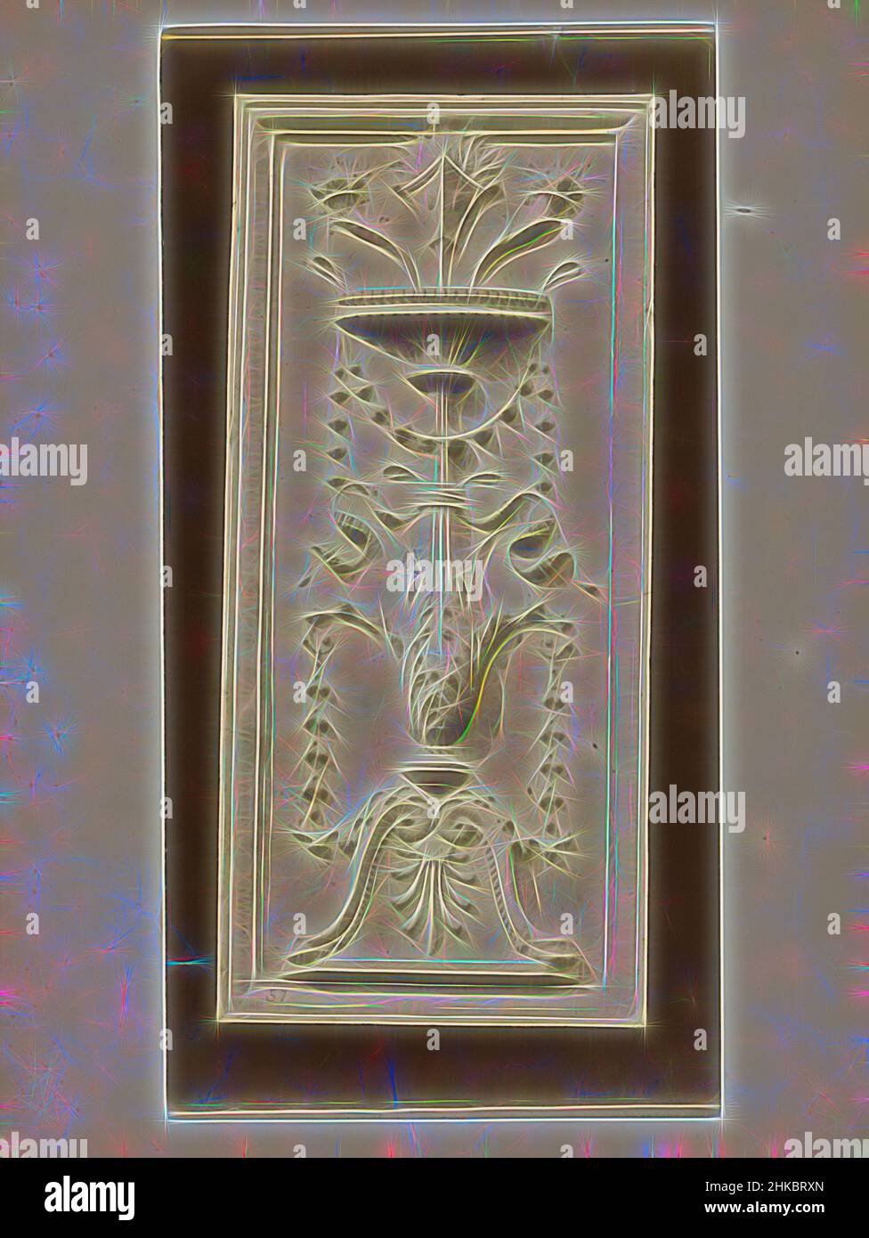 Inspired by Relief with a candelabrum, c. 1875 - c. 1900, albumen print, height 276 mm × width 140 mm, Reimagined by Artotop. Classic art reinvented with a modern twist. Design of warm cheerful glowing of brightness and light ray radiance. Photography inspired by surrealism and futurism, embracing dynamic energy of modern technology, movement, speed and revolutionize culture Stock Photo