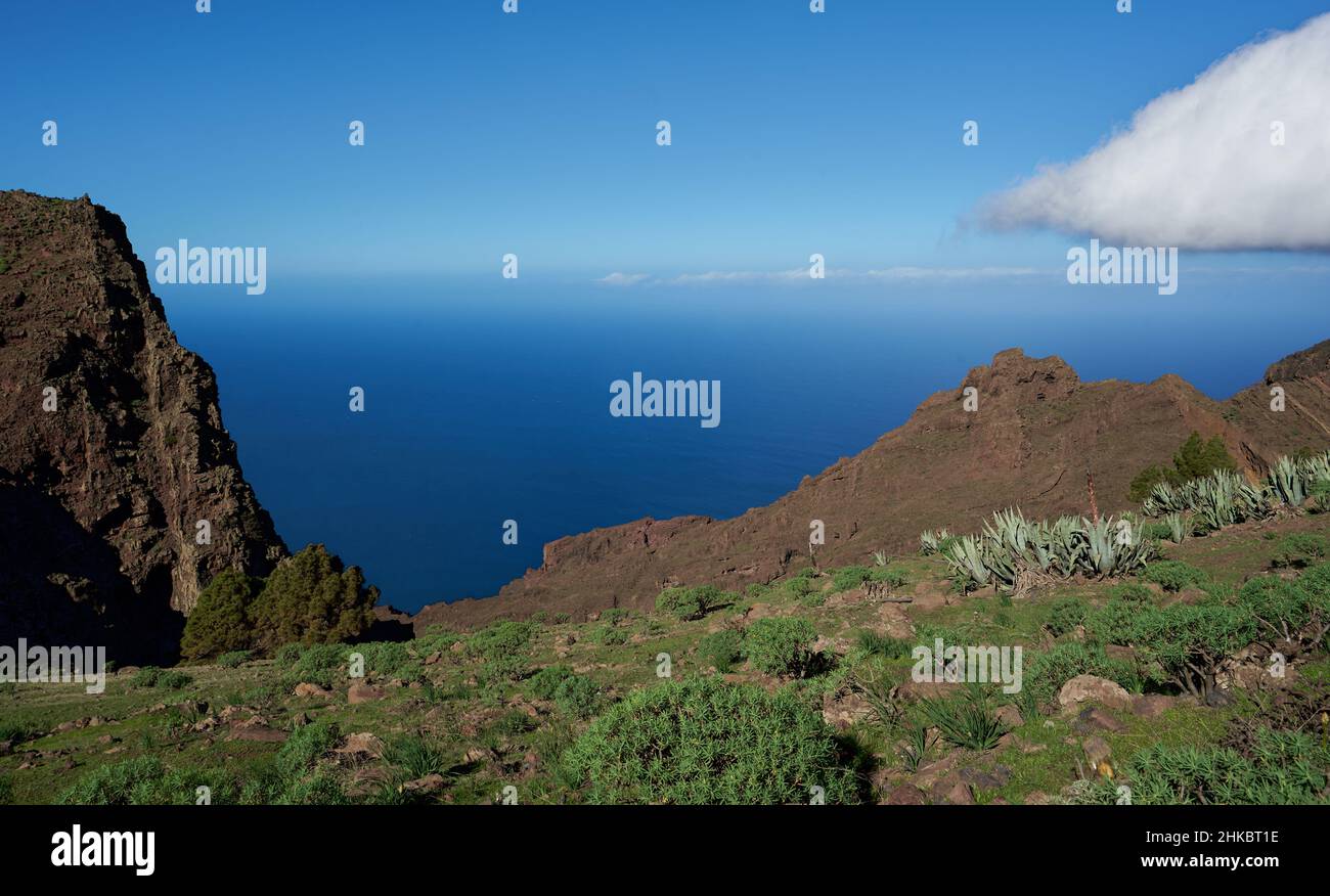 Landschaft nahe dem Bergdorf Arure, La Gomera, Kanarische Inseln, Spanien Stock Photo