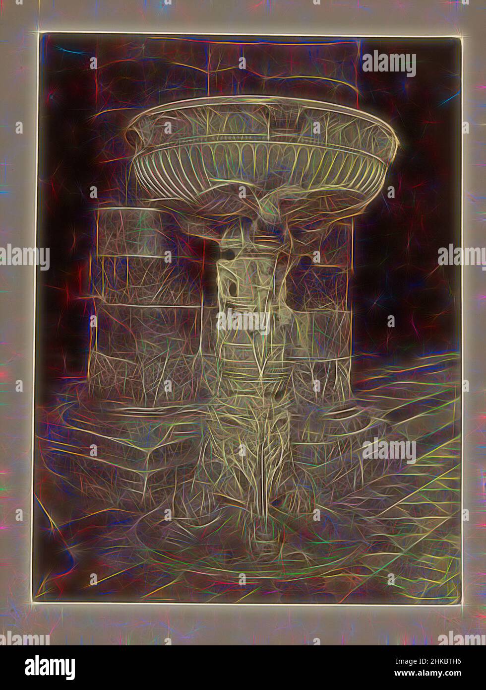 Inspired by Water vessel in the cathedral of Siena, Paolo Lombardi, Dom, c. 1875 - c. 1900, albumen print, height 262 mm × width 197 mm, Reimagined by Artotop. Classic art reinvented with a modern twist. Design of warm cheerful glowing of brightness and light ray radiance. Photography inspired by surrealism and futurism, embracing dynamic energy of modern technology, movement, speed and revolutionize culture Stock Photo