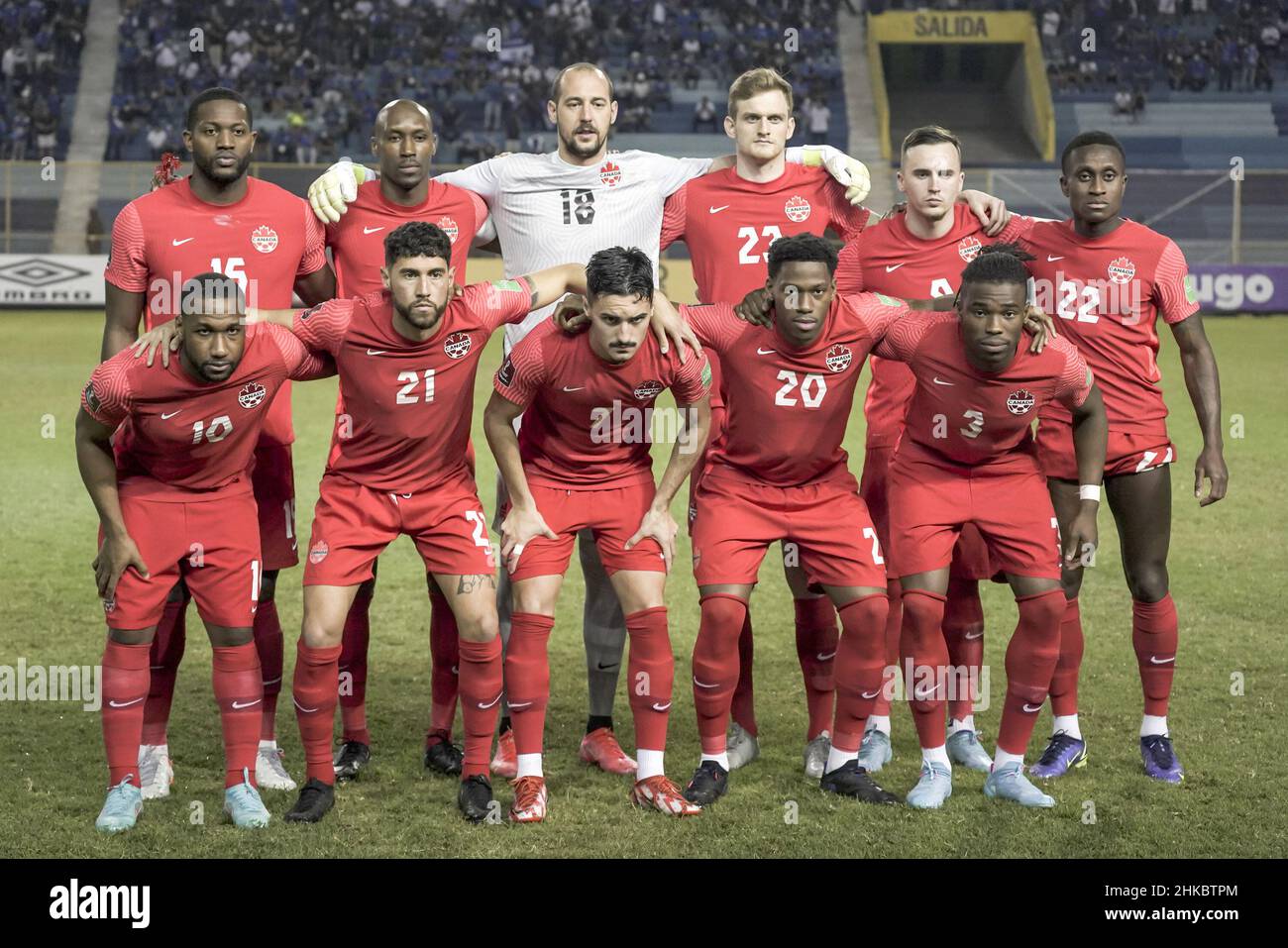 Canada's National Team poses for a picture during a game between El  Salvador and Canada as part of the Qatar 2022 World Cup qualifiers. Final  score; Canada 2:0 El Salvador (Photo by
