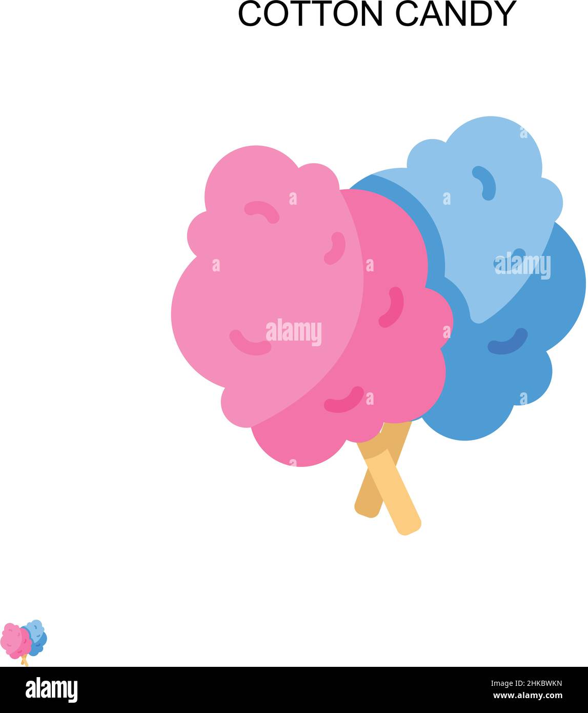 Cotton candy Simple vector icon. Illustration symbol design template ...