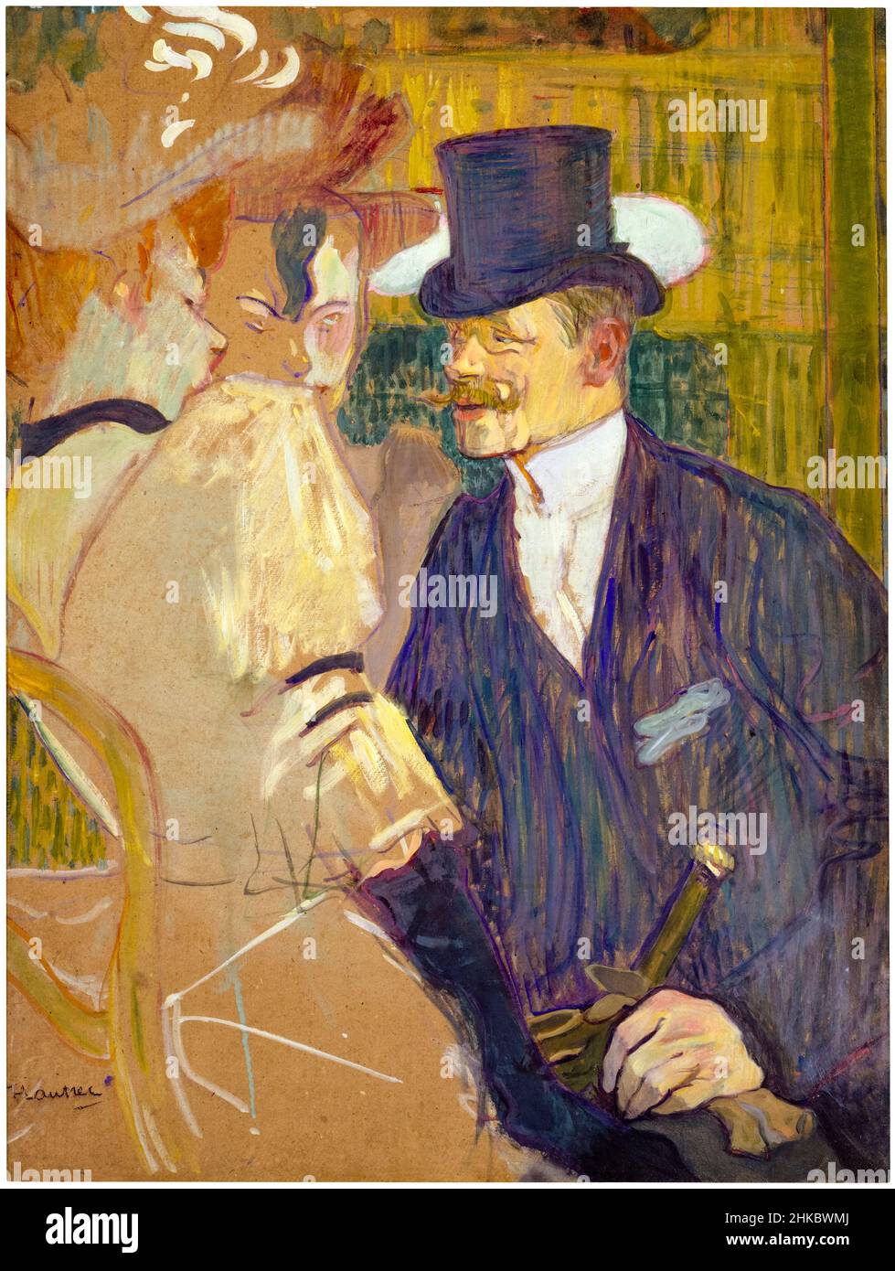 The Englishman at the Moulin Rouge (William Tom Warrener, 1861-1934), painting by Henri de Toulouse-Lautrec, 1892 Stock Photo