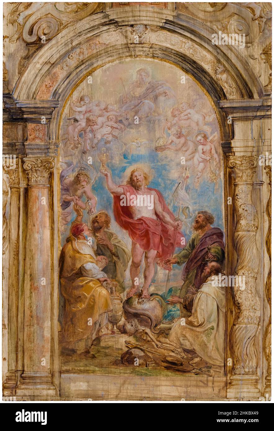 The Glorification of the Eucharist (oil sketch), painting by Peter Paul Rubens, 1630-1632 Stock Photo