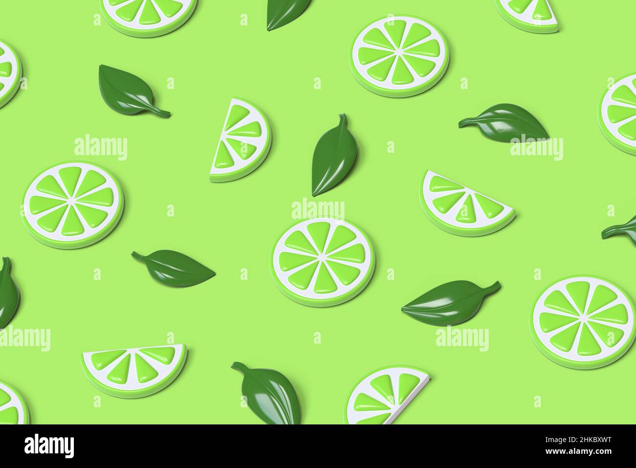 Cartoon lime pattern background. 3D illustration Stock Photo Alamy