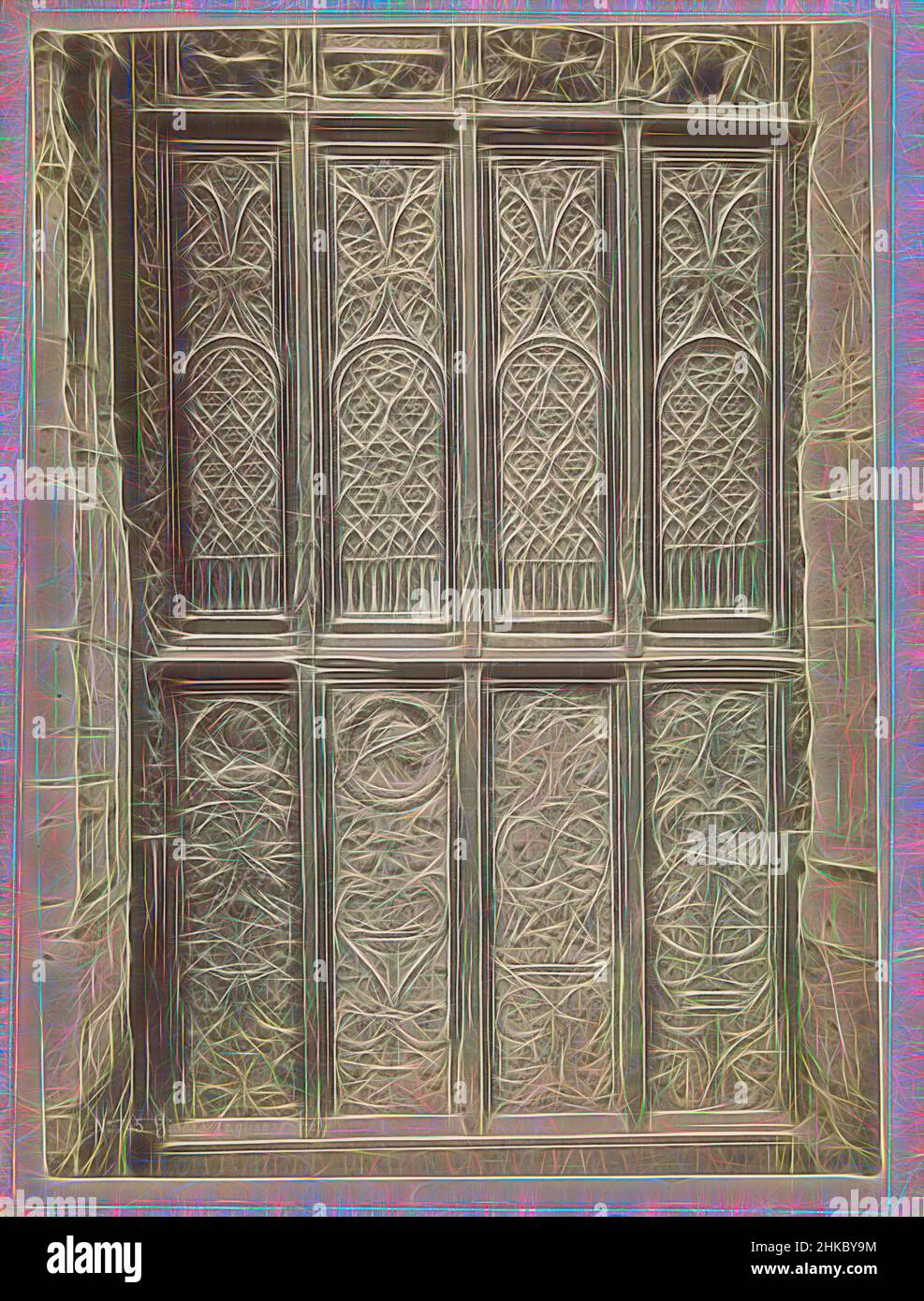 Inspired by Part of the door of the Collegiate Church of Saint-Gervais-Saint-Protais in Gisors, Gisors (Eglise, Porte), Séraphin-Médéric Mieusement, Gisors, c. 1875 - c. 1900, albumen print, height 370 mm × width 272 mm, Reimagined by Artotop. Classic art reinvented with a modern twist. Design of warm cheerful glowing of brightness and light ray radiance. Photography inspired by surrealism and futurism, embracing dynamic energy of modern technology, movement, speed and revolutionize culture Stock Photo