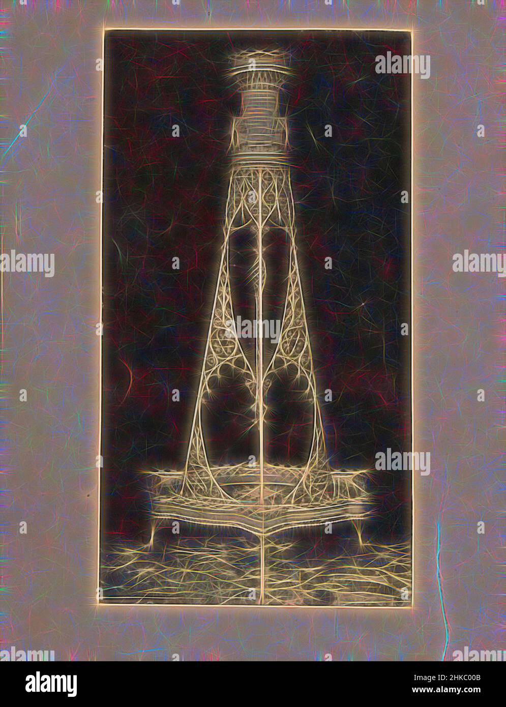 Inspired by Spoke holder decorated with a castle tower (probable), Europe, c. 1875 - c. 1900, paper, collotype, height 256 mm × width 150 mm, Reimagined by Artotop. Classic art reinvented with a modern twist. Design of warm cheerful glowing of brightness and light ray radiance. Photography inspired by surrealism and futurism, embracing dynamic energy of modern technology, movement, speed and revolutionize culture Stock Photo