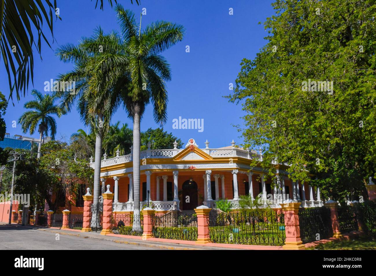Grandiose Colonial House, Paseo de Montejo, Merida Mexico Stock Photo