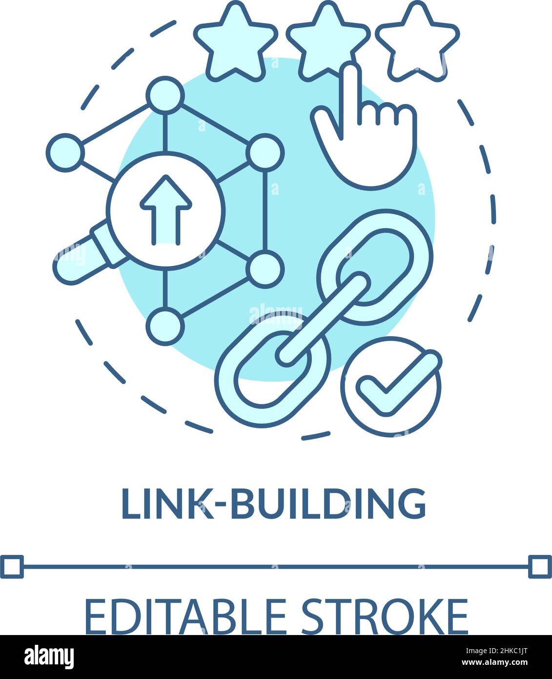 Link-building turquoise concept icon Stock Vector