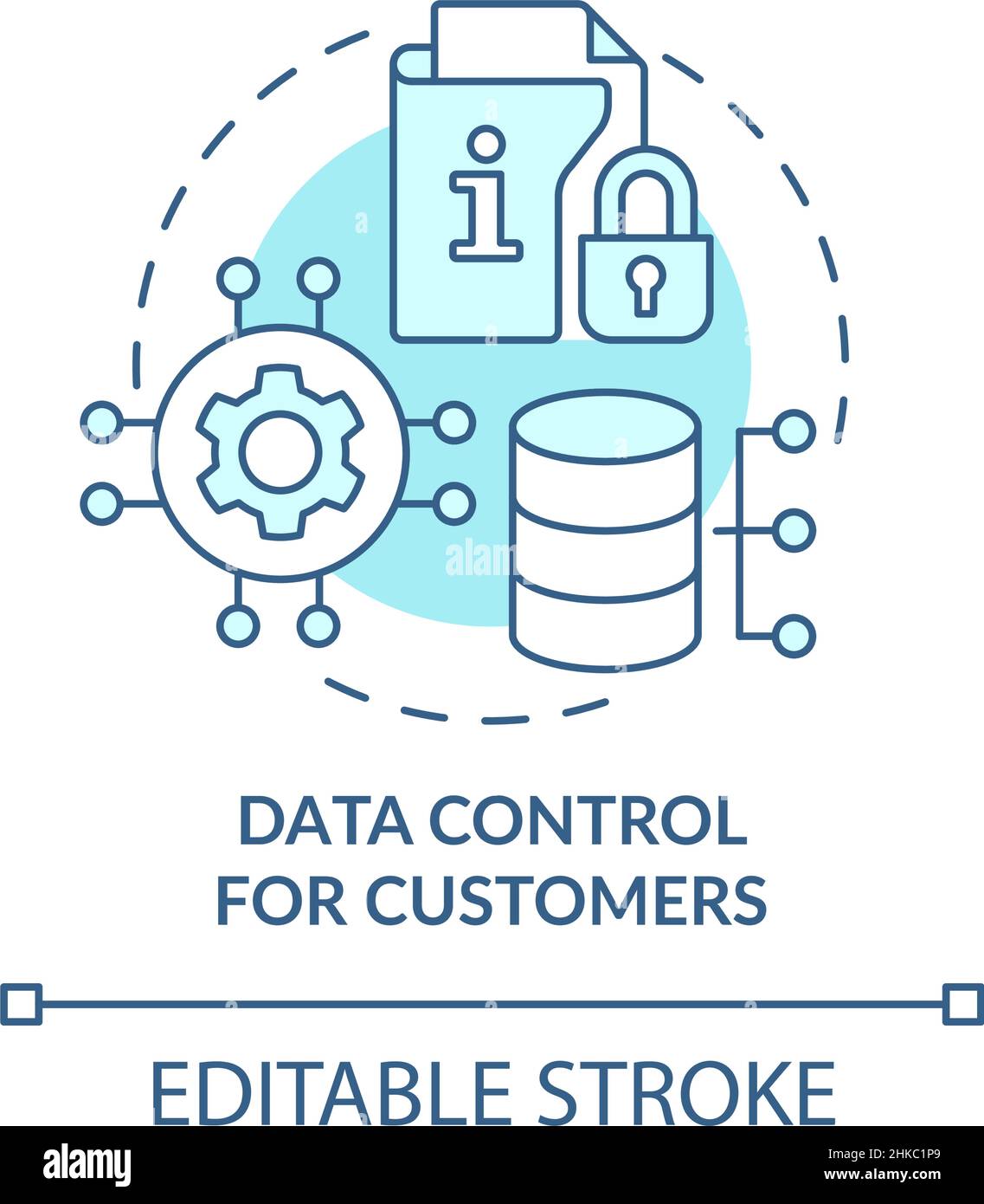 Data control for customers turquoise concept icon Stock Vector Image ...