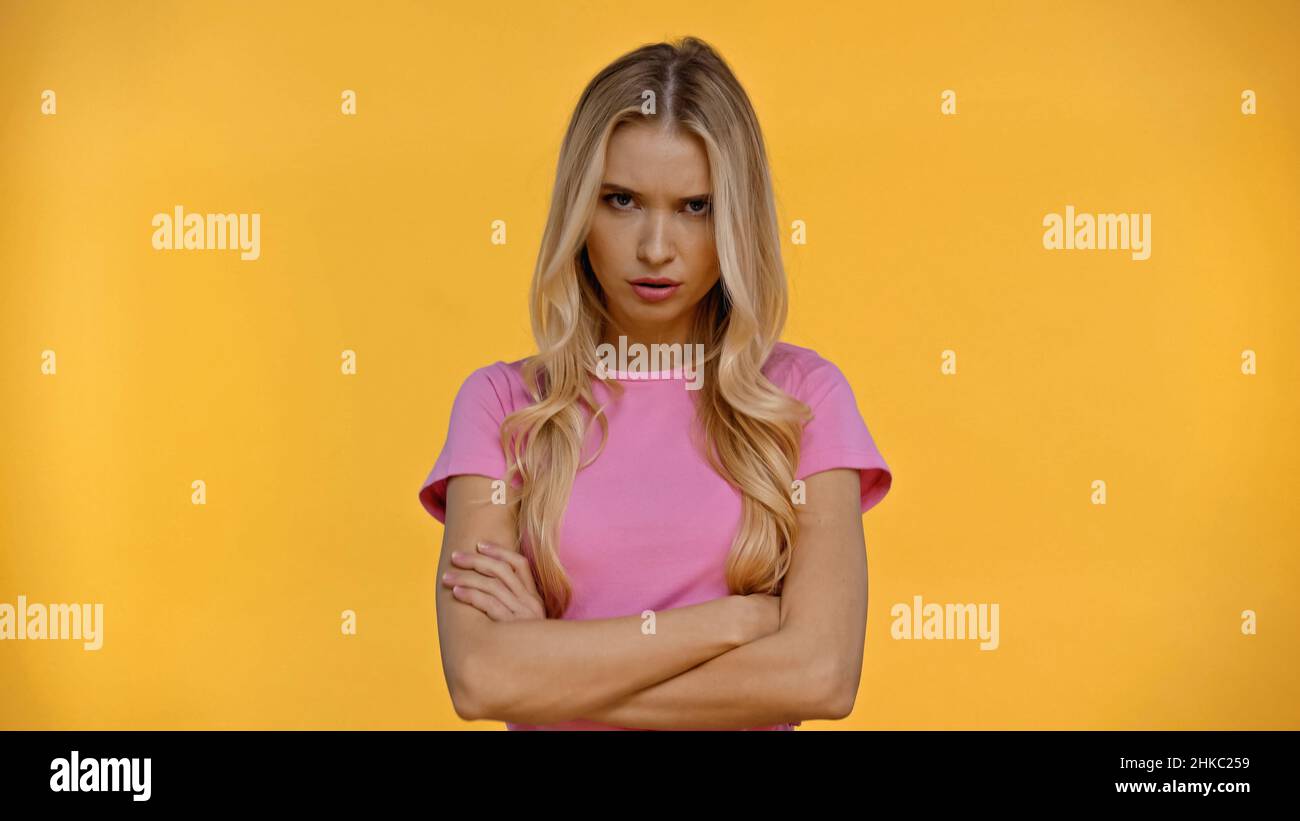 Offended woman crossing arms hi-res stock photography and images - Alamy