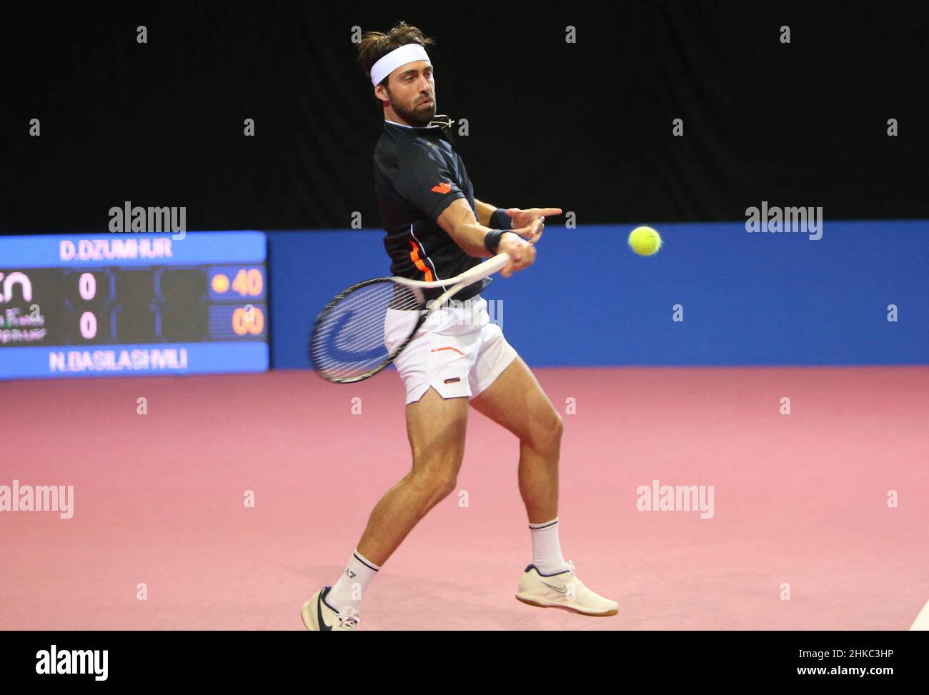 Nikoloz Basilashvili of (GEO)during the Open Sud de France 2022, ATP 250  tennis tournament on February 03, 2022 at Sud de France Arena in Montpellier,  France. Photo Laurent Lairys/ABACAPRESS.COM Stock Photo - Alamy